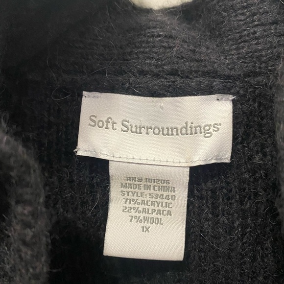 COPY - Soft Surroundings Rosette Collar Sweater Wool/Alpaca Blend Sz 1X - Picture 4 of 6